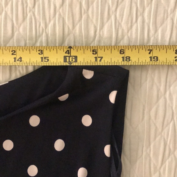 CJ Banks Navy Blue & White Polka Dot Sleeveless Dress Curves Ruched Waist Detai… - Picture 14 of 16